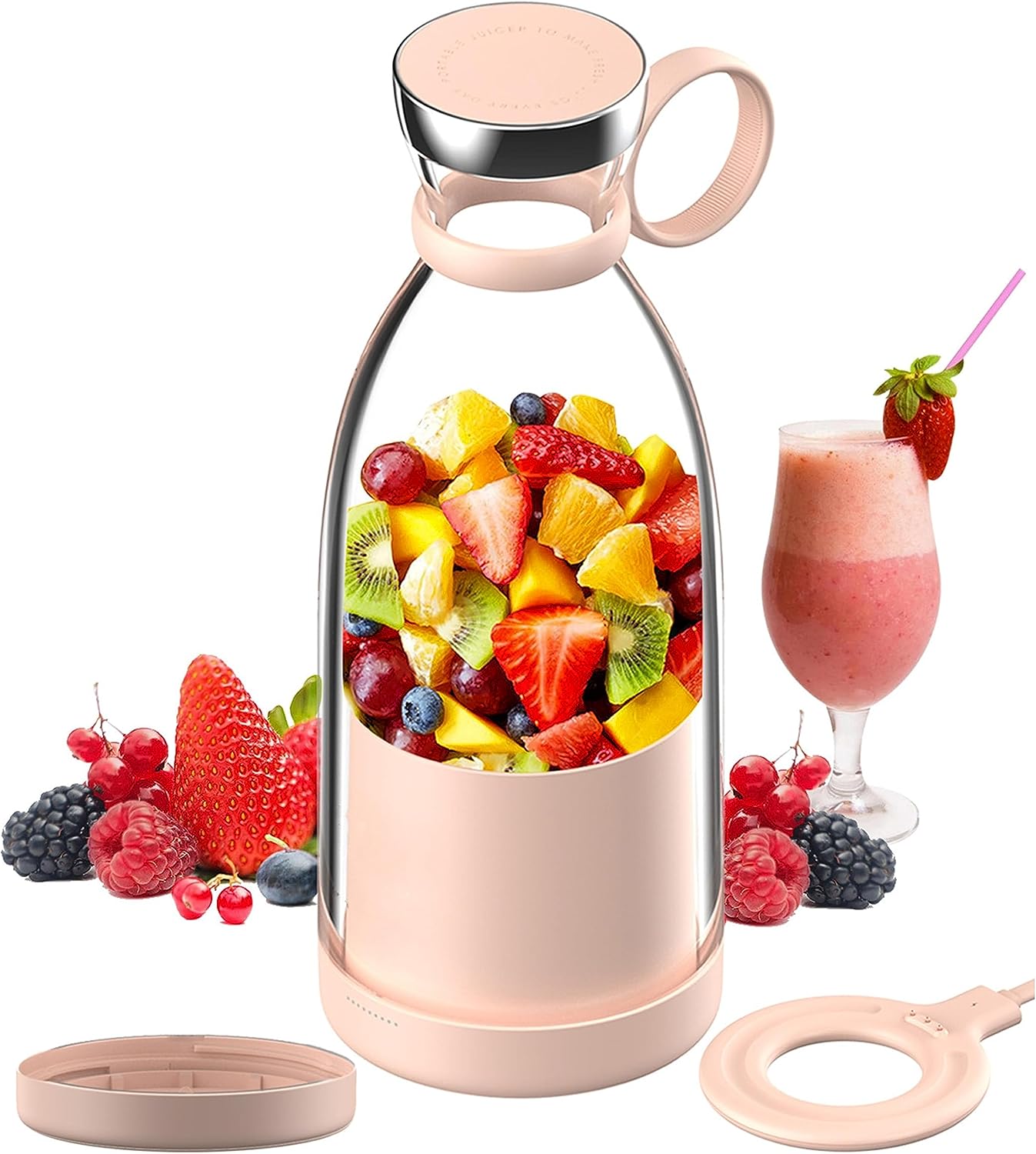Portable Juicer Bottle USB Rechargeable Travel-Friendly & BPA-Free