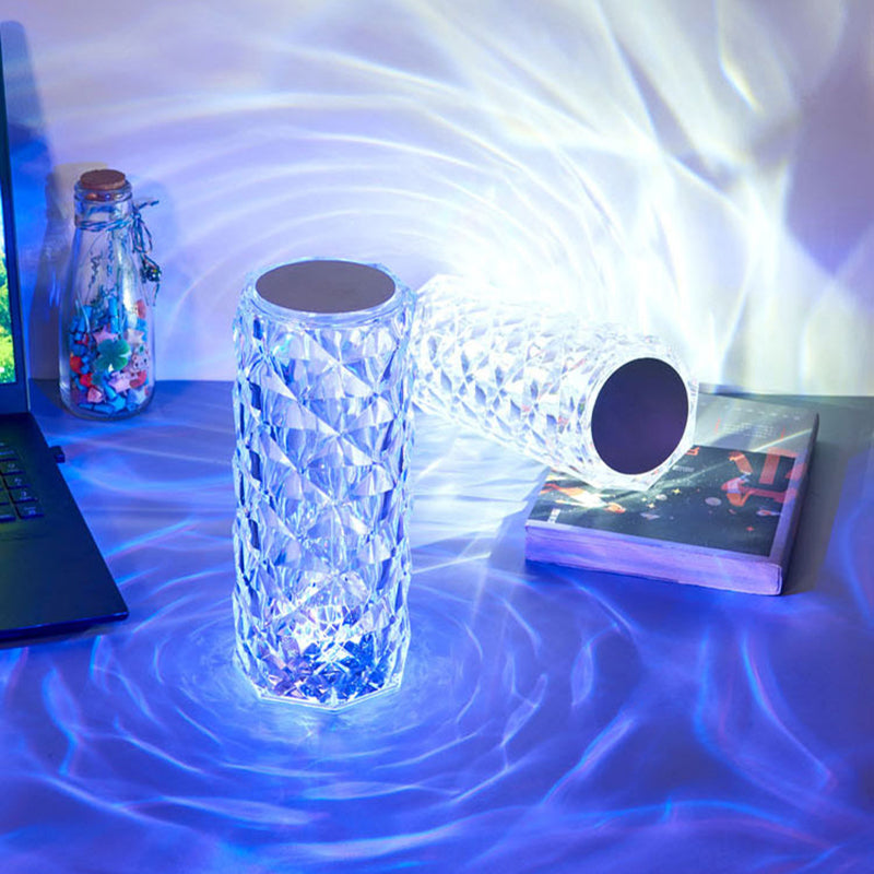 LED Crystal Table Lamp // 16 Color Changing Touch Lamp USB Romantic Rose Diamond Table Lamps