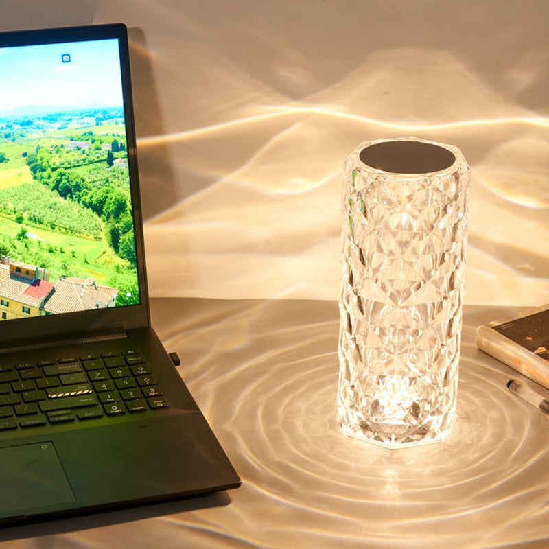 LED Crystal Table Lamp // 16 Color Changing Touch Lamp USB Romantic Rose Diamond Table Lamps