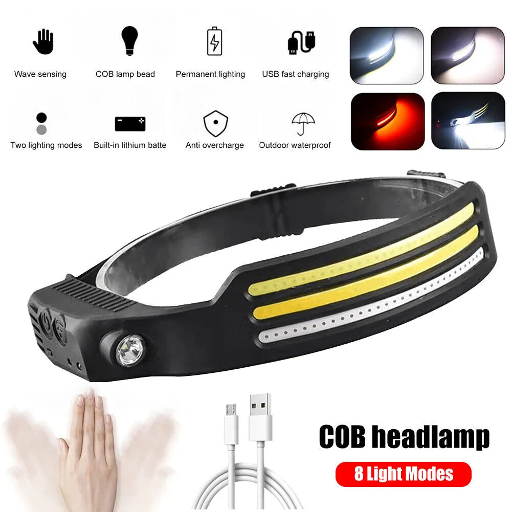 Multifunction Induction LED Light, Rechargeable COB Wide Beam Light with Motion Sensor, Waterproof
