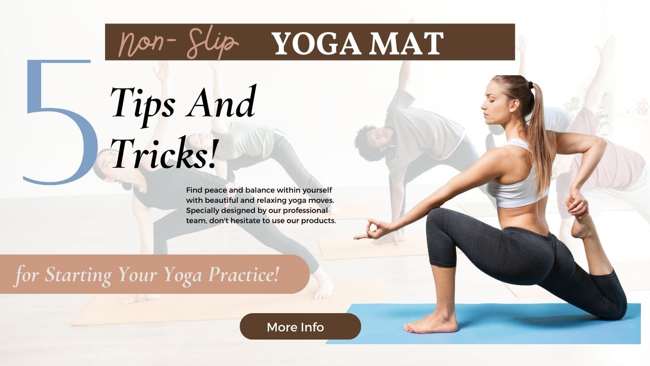 Non Slip Yoga Mat with Carrying Strap // Double Sides Thick Premium Exercise Yoga Mat for Yoga & Fitness