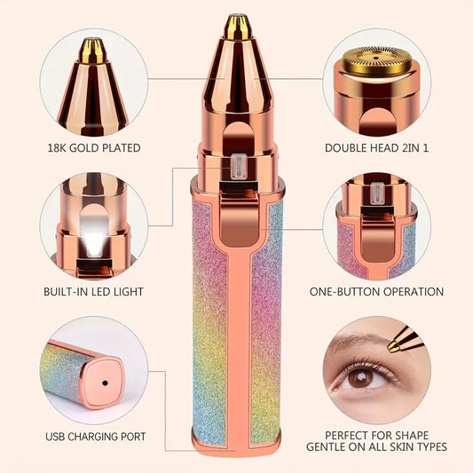 Painless Hair Remover 2 in 1 Facial & Nose Trimmer