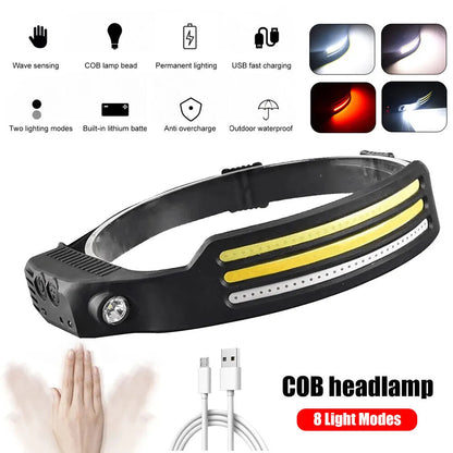 Multifunction Induction LED Light, Rechargeable COB Wide Beam Light with Motion Sensor, Waterproof